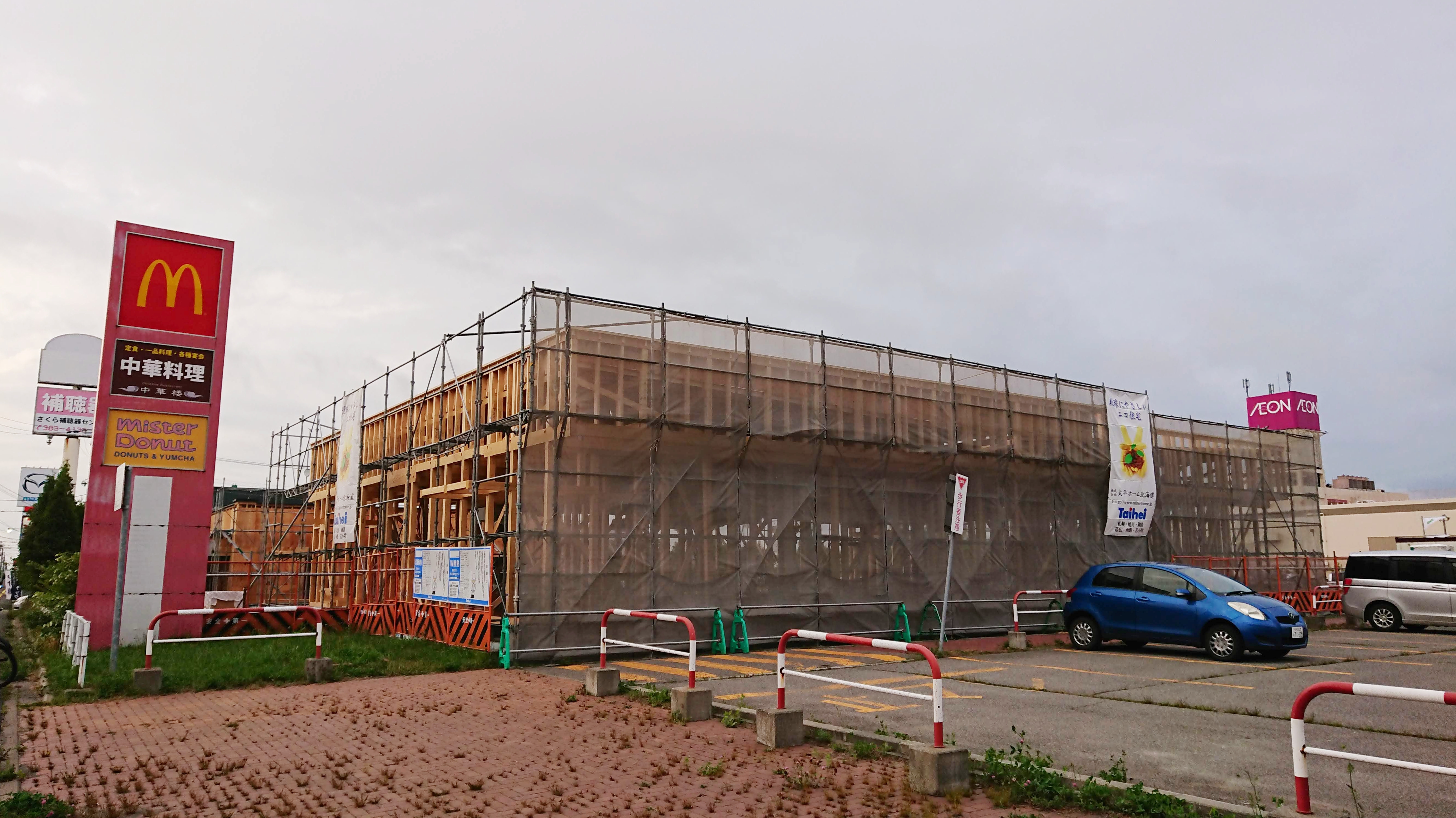 ジョリーパスタ はま寿司江別店オープンは9月 イオン江別店駐車場で工事が進む 江別市幸町 えべナビ 江別 野幌 情報ナビ