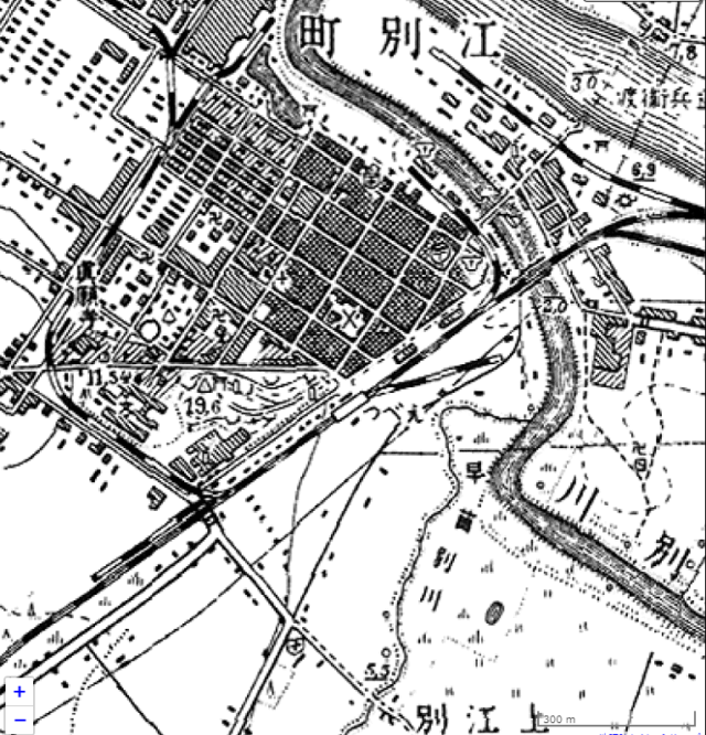 1935年江別駅周辺 古地図