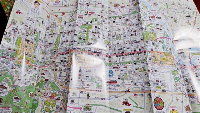 江別市観光絵地図（2022年度）市街地マップ