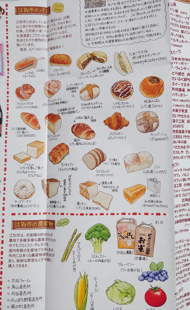 江別市観光絵地図（2022年度）江別のパン
