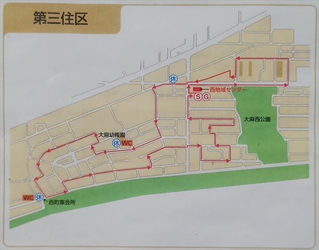 大麻神社子供神輿渡御巡行順路図２