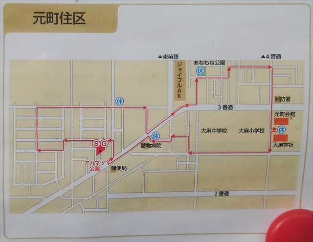 大麻神社子供神輿渡御巡行順路図６