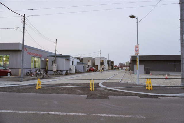 無印良品・コープさっぽろのっぽろ店裏側の新道路