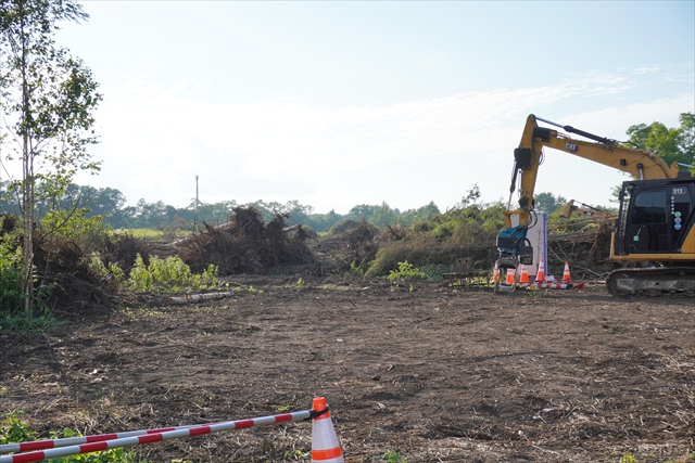 王子製紙社宅跡地で切り倒される木々