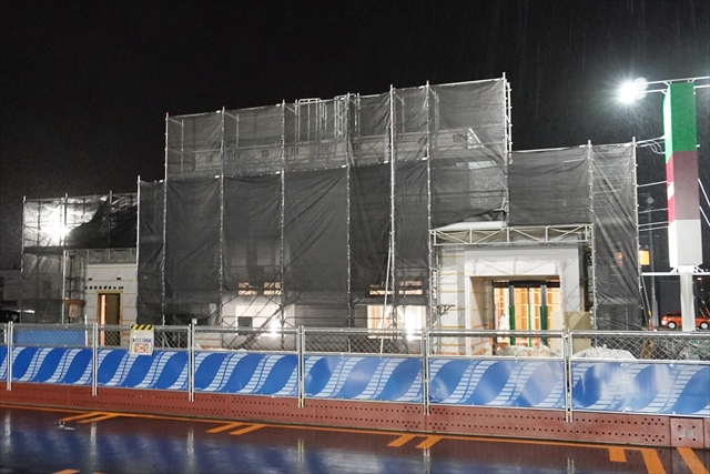 コープさっぽろのっぽろ店駐車場内の店舗工事