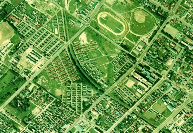 王子製紙社宅 昔の航空写真（古地図）