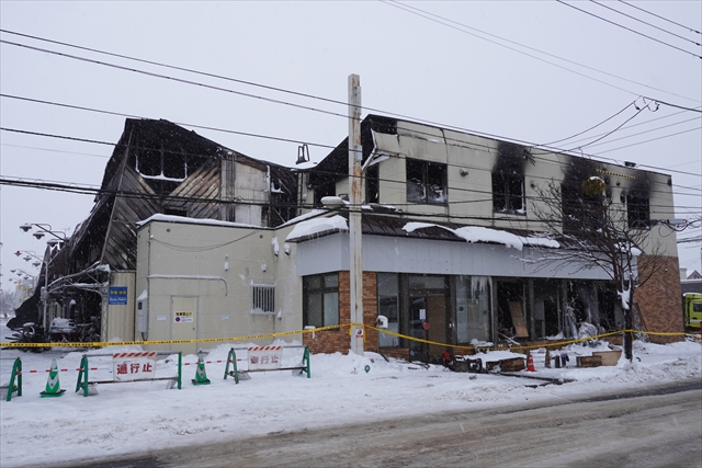 大麻銀座商店街 火災後の様子（西側）