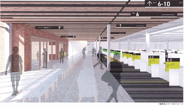 江別市役所新庁舎 待合スペース