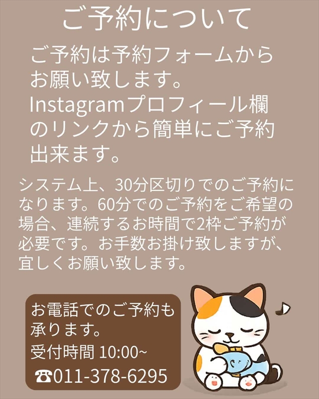 小さな保護猫カフェ&ワークスペース 和み猫(なごみねこ)予約方法