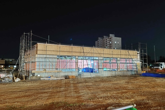 リードタウン野幌若葉町でコンビニ建設工事が進行中