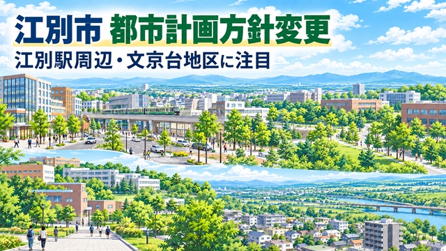【江別市】都市計画の方針変更 江別駅周辺・文京台地区を「高次機能交流拠点」に位置付け