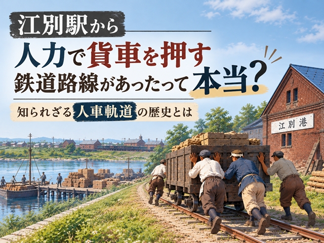 【江別市】江別駅から人力で貨車を押す鉄道路線があったって本当？知られざる人車軌道の歴史とは