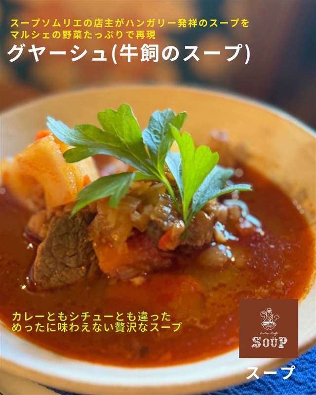 Bistro & Cafe soupのグヤーシュ