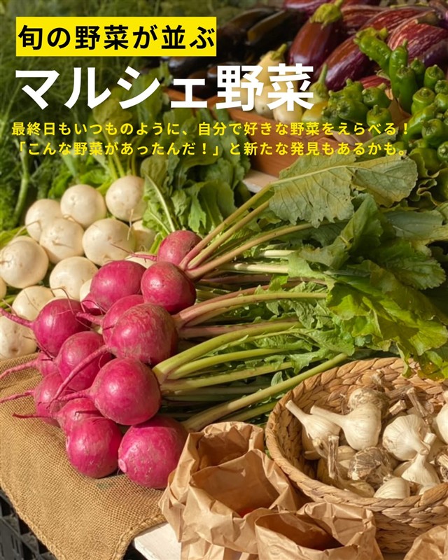 ふたりのマルシェで販売される旬の野菜